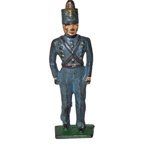 Grey Iron Toy Soldier G8 West Point Cadet Officer Blue Vintage Antique Dimestore